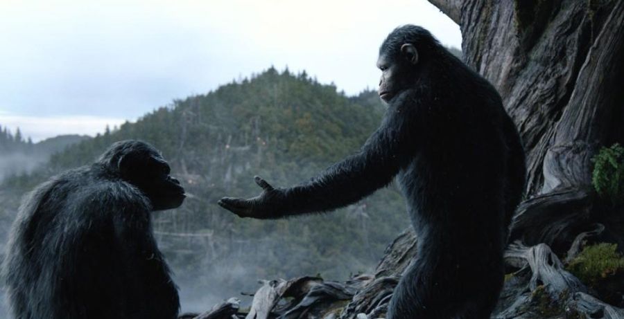 dawn of the planet of the apes, toby kebbell, andy serkis, 2014. ph: david james/tm and ©copyright